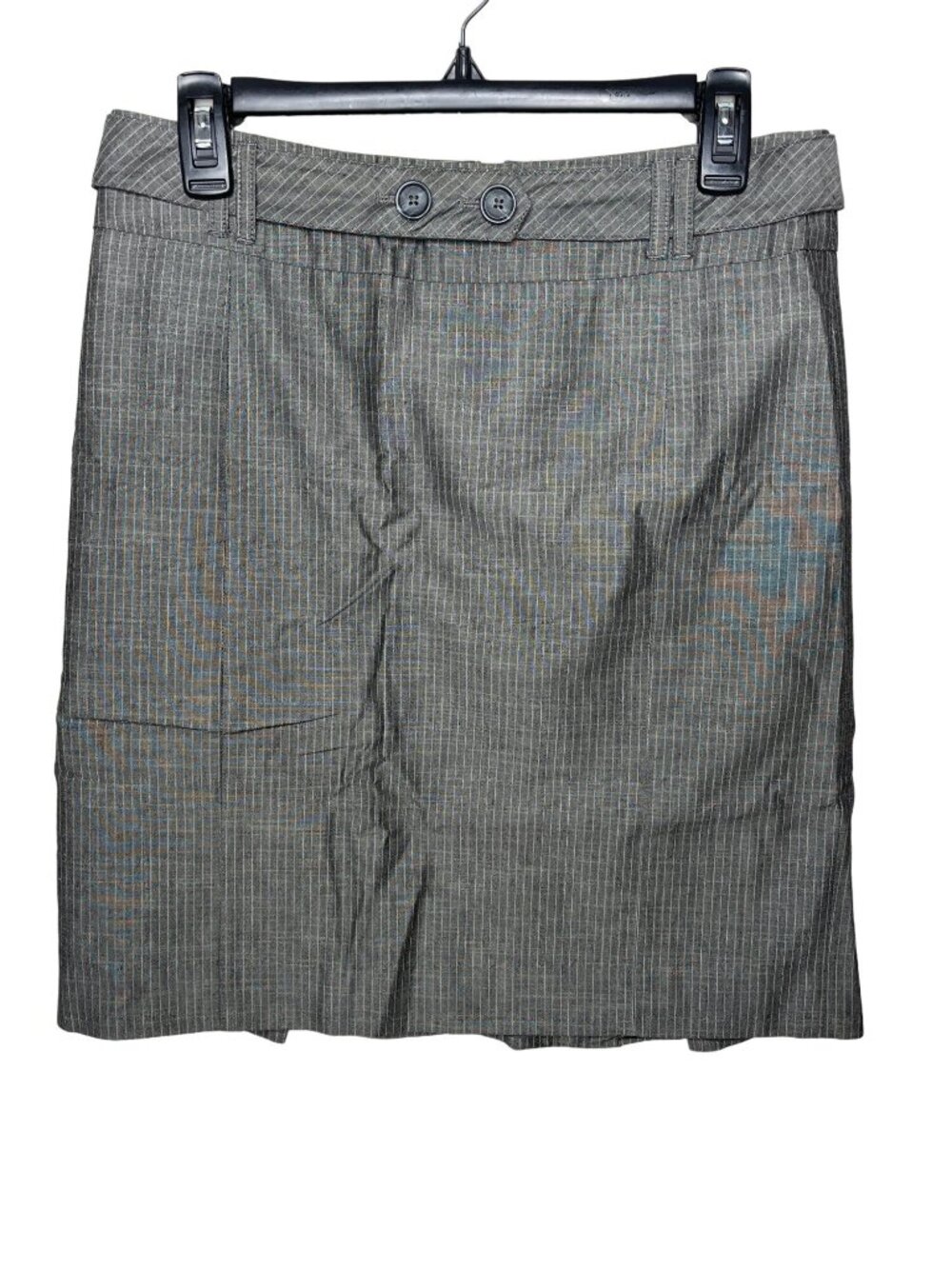 LOFT Mini Skirt Womens 4 Gray Striped Career Work Office Straight
